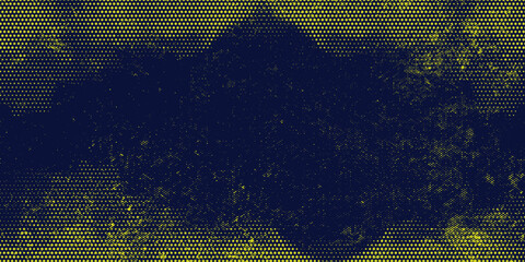 Naklejka premium dot grunge. Yellow halftone on blue background. Vector dotted sparkles or halftone shine pattern texture Pop Art Style Background. vector illustration