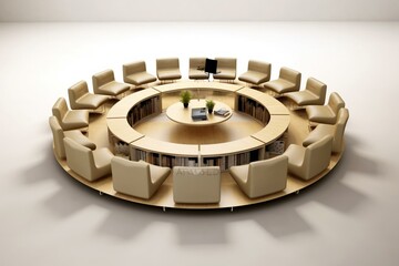 circular discussion area with eight seats. Generative AI