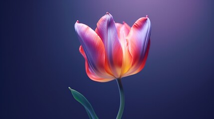 A close-up of a single Twilight Tulip, its delicate details and vibrant colors captured in high...