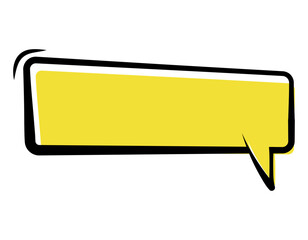 アメコミ吹き出し素材　横長四角　２
