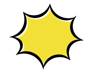 アメコミ吹き出し素材　トゲトゲ　驚く