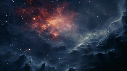 A close-up of Nebula Nigella's interstellar clouds, with radiant stars embedded within.