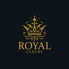 Vector modern crown luxury logo royal king queen logo   