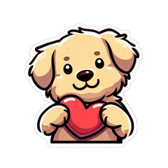 Fototapeta premium Playful Pup's Charms, GENERATIVE AI