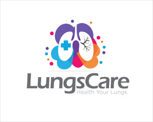 lungs care logo designs for medical service and consult