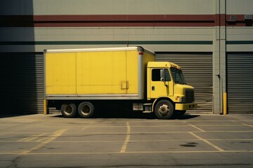 Fototapeta na wymiar Delivery vehicle at factory loading dock. Generative AI
