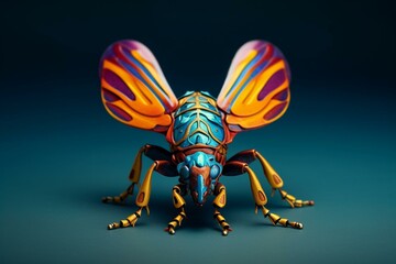 A colorful insect. Generative AI