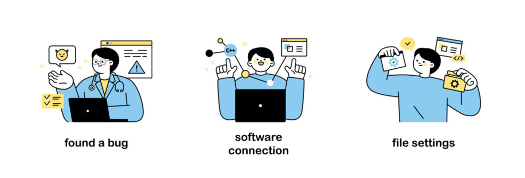 Software developer designer. Find bugs in programs and connect computer languages.