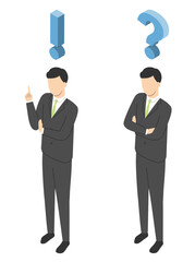 会社員男性　理解・疑問　アイソメトリック