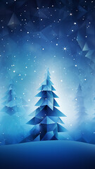winter christmas background, polygonal style, smooth background, made of triangles design vertical panorama
