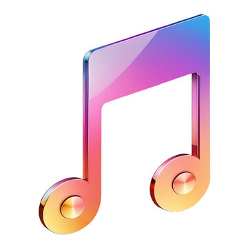 3d music note  icon on transparent background PNG image