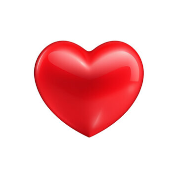 red heart 3D icon on transparent background PNG image
