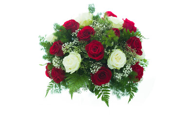 Many types of flowers in a beautiful circle 