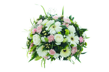 Many types of flowers in a beautiful circle 