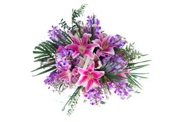 Fototapeta premium Many types of flowers in a beautiful circle 