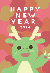 2024年辰年の年賀状（HAPPY NEW YEAR）