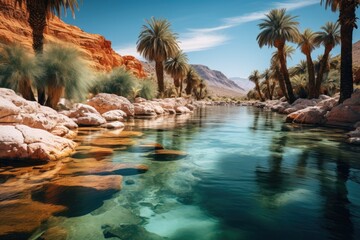 Rejuvenate Your Senses with Clear water at Desert Palm - obrazy, fototapety, plakaty
