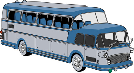 Bus transportation vector double deck