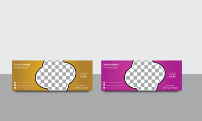 Free email signature template or email footer and personal social media cover design. Email Signature cover template  with creative layou.