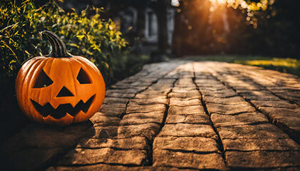 halloween pumpkin background with copyspace