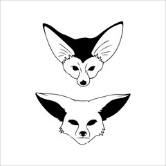 vector illustration of two fox heads