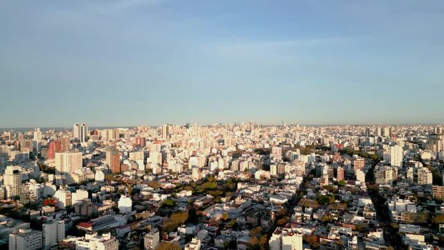 Palermo Buenos Aires city skyline drone