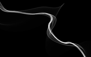 Dark abstract background with a glowing abstract waves
