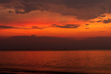 The view of the sunrise at the beautiful Panrita Lopi beach.