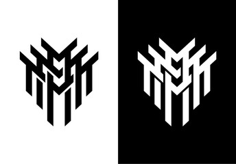 Monogram Initial Letter MMM Logo Design