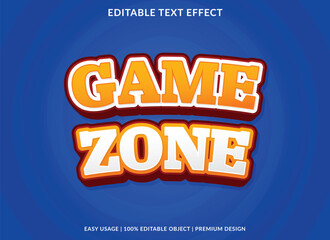 game zone editable text effect template use for business brand and logo