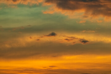Fototapeta na wymiar View of clouds at sunrise on the beautiful Panrita Lopi beach.