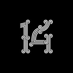 the logo consists of the number 4 and 1 combined. Outline and elegant.