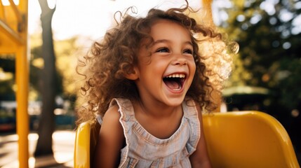 child laughing at the park generative ai