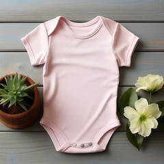 pink bodysuit for baby girl or boy 