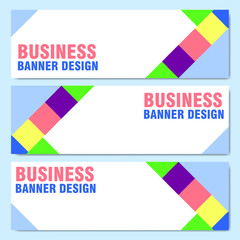 Modern business banner design with fun colorful themes 