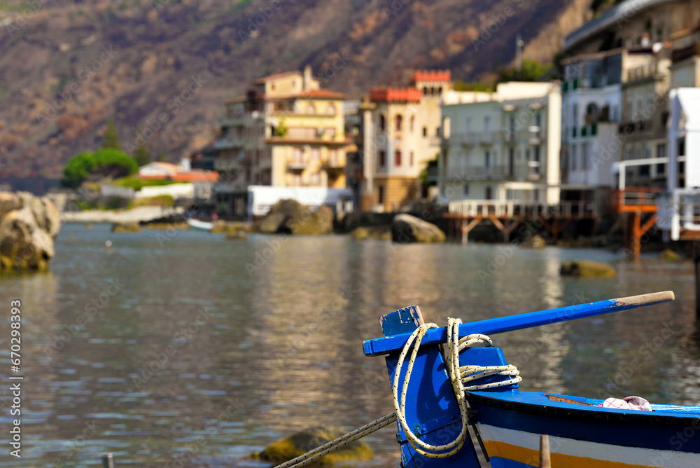 Poster marine glimpse in scilla calabria italy