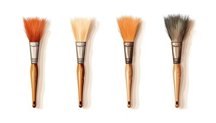 Illustration Collection Depicting a Variety of Brushes