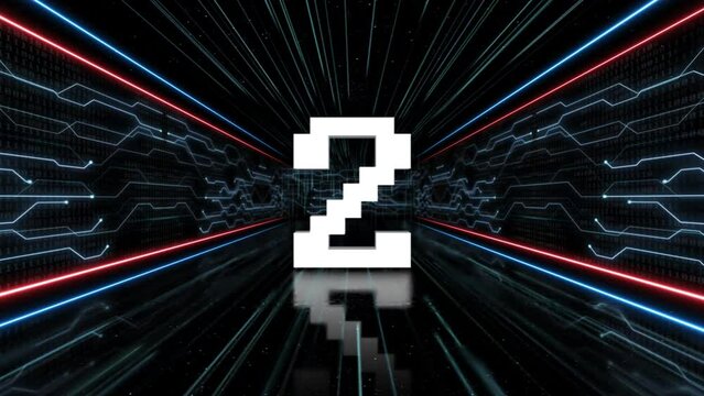 Number 2 in Tech Room Animation, Top Ten, SHORT VERSION, on Alpha Channel, Loop

