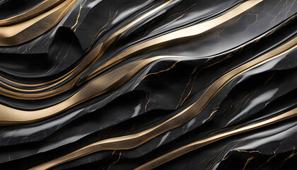 Abstract texture of black granite stone with quartzite and gold high resolution