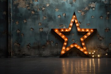 interior grungy modern wall background lamps star decorative abstract announcement christmas...