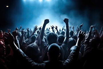 concert rock crowd cheering act actor admiration art audience band beat celebration cheerful clap club dance disco discotheque entertainment event excitement fan festival fun - obrazy, fototapety, plakaty