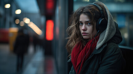 Fototapeta premium person expressing sadness in the middle of a lonely place generative ai