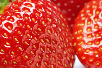 Tasty fresh ripe strawberries as background, macro view. Fresh berries