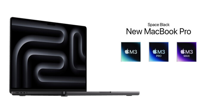 Apple's New space black Macbook pro with M3, M3 pro, M3 Max new chip