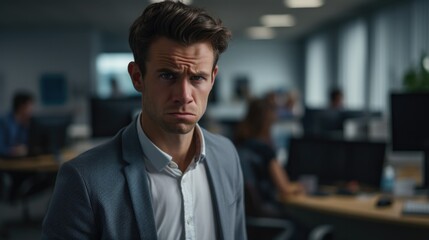 person expressing annoyance in an office generative ai