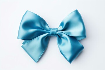 White background with a blue bow. Generative AI