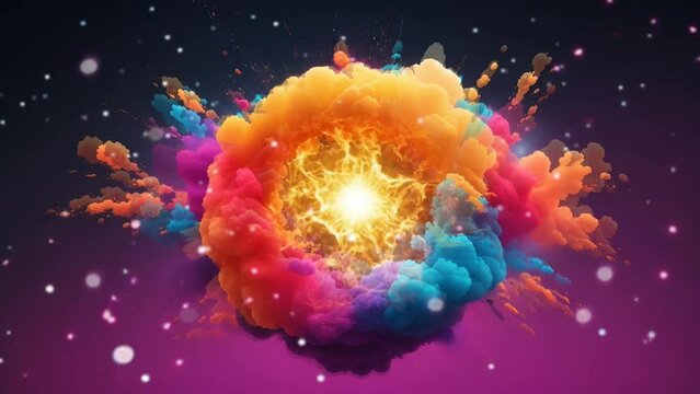 fantasy colorful circle cloud video animation, seamless looping video animated background