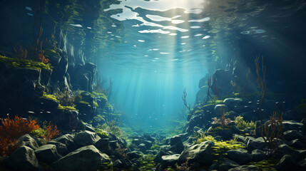 Fototapeta premium scene in the sea water - Generative AI