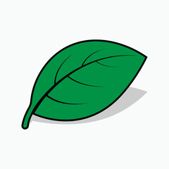 Green Leaf Icon. Nature, Environmental Element Symbol. 