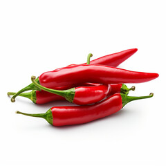 red hot chili peppers on white background 